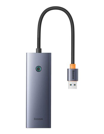 BASEUS Хъб 4-в-1 от USB-A към 3xUSB3.0, USB-C, RJ45 UltraJoy /сив/ - B0005280B811-12