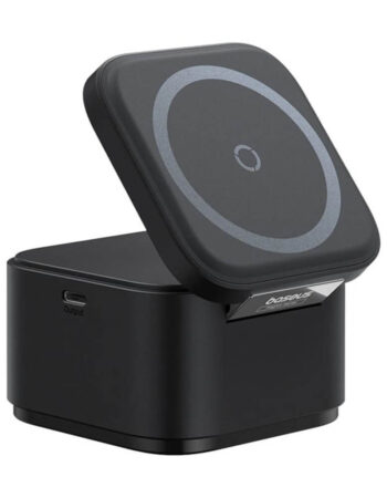 BASEUS Wireless 25W, 2 в 1 - SmartPhone+AirPods/iWatch, MagPro Cube, черно - P10264100123-00