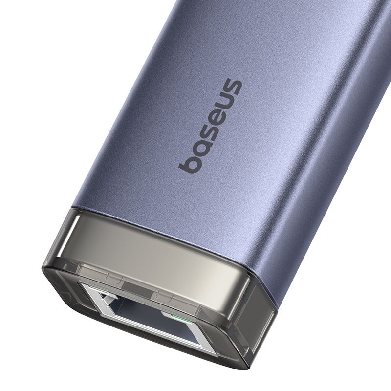 BASEUS Хъб 4-в-1 от Type-C/USB-A към 3xUSB3.0, USB2.0, USB-C, RJ45 UltraJoy /сив/ - B0005280B811-14