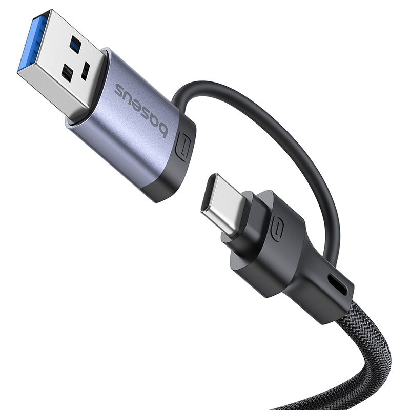 BASEUS Хъб 4-в-1 от Type-C/USB-A към 3xUSB3.0, USB2.0, USB-C, RJ45 UltraJoy /сив/ - B0005280B811-14