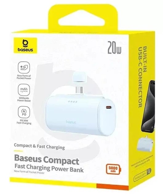 BASEUS Power Bank 5000 mAh 20W USB-C + USB-C /син/ - P10068306313-00