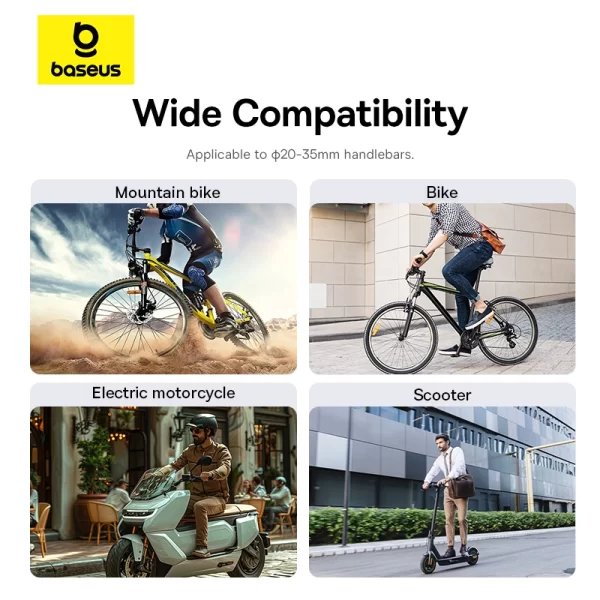 BASEUS холдер за прикрепяне за велосипед/мотор, PrimeTrip Bicycle rotatable /черен/ - C40569000121-00 - Image 6