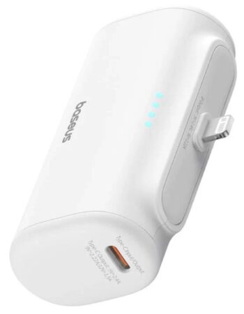 BASEUS Power Bank 5000 mAh 20W Lightning + USB-C /бял/ - P10068307213-00