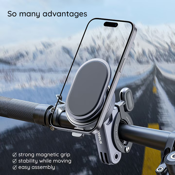 BASEUS Холдер за прикрепяне за велосипед/мотор, PrimeTrip Bicycle magnetic /черен/ - C40569001121-00 - Image 5