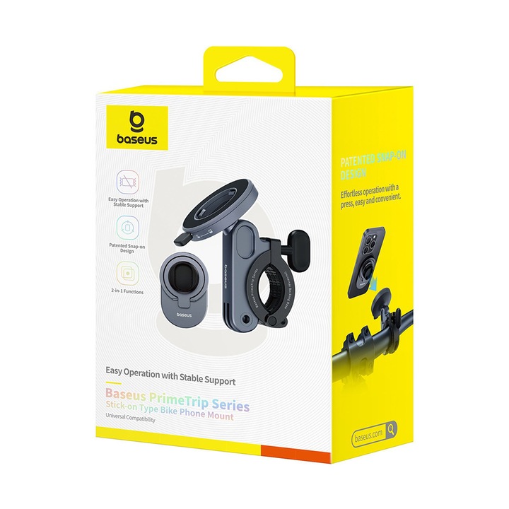 BASEUS Холдер за прикрепяне за велосипед/мотор, PrimeTrip Bicycle magnetic /черен/ - C40569001121-00 - Image 2