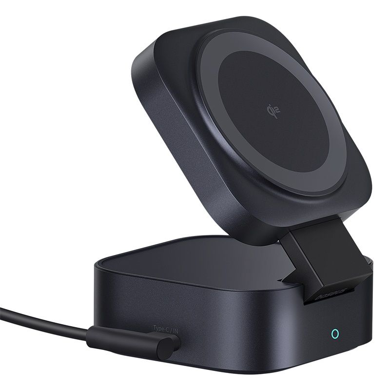 BASEUS Холдер + Charging station PicoGo Qi2 + вграден кабел C + кабел C-C за бюро /черен/ - P10276800123-00 - Image 4