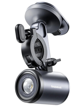 BASEUS Холдер за прикрепяне за велосипед/мотор, PrimeTrip Bicycle 2-в-1+ LED светлина /черен/ - C12569000121-00