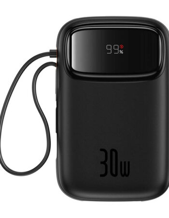 BASEUS Power Bank 10000 mAh, 30W + вградени кабели 2C, Qpow 2 /черен/ - P10055008113-00