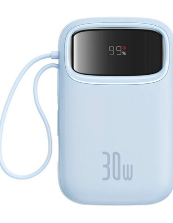 BASEUS Power Bank 20000 mAh, 30W + вградени кабели 2C, Qpow 2 /син/ - P10055009313-00