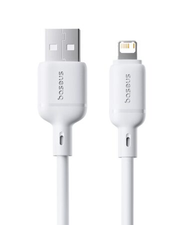 BASEUS Кабел USB-A - Lightning, 2м, 2.4A, Silky Series /бял/ - P10377702213-01