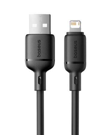 BASEUS Кабел USB-A - Lightning, 2м, 2.4A, Silky Series /черен/ - P10377702113-01