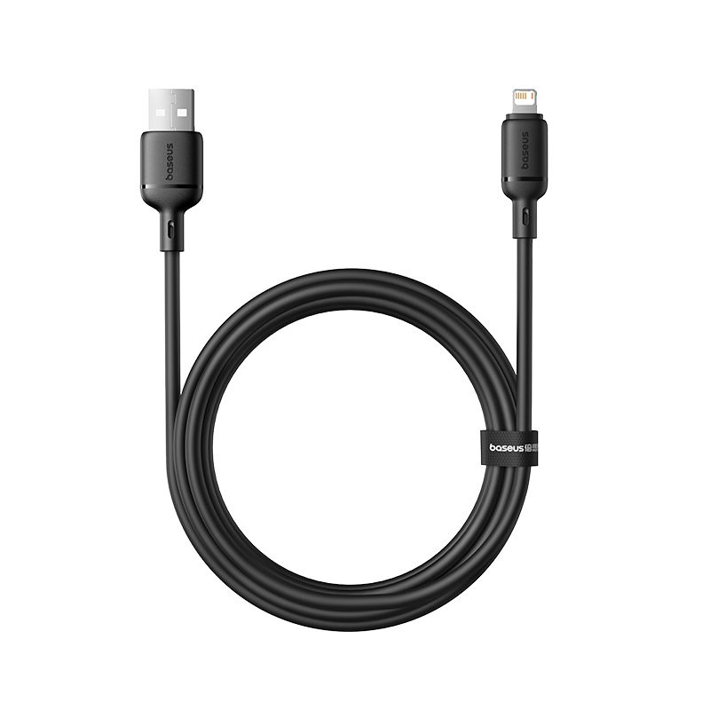 BASEUS Кабел USB-A - Lightning, 2м, 2.4A, Silky Series /черен/ - P10377702113-01 - Image 3