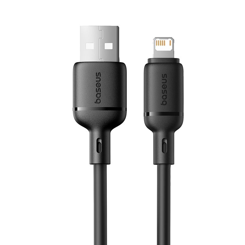 BASEUS Кабел USB-A - Lightning, 1м, 2.4A, Silky Series /черен/ - P10377702113-00