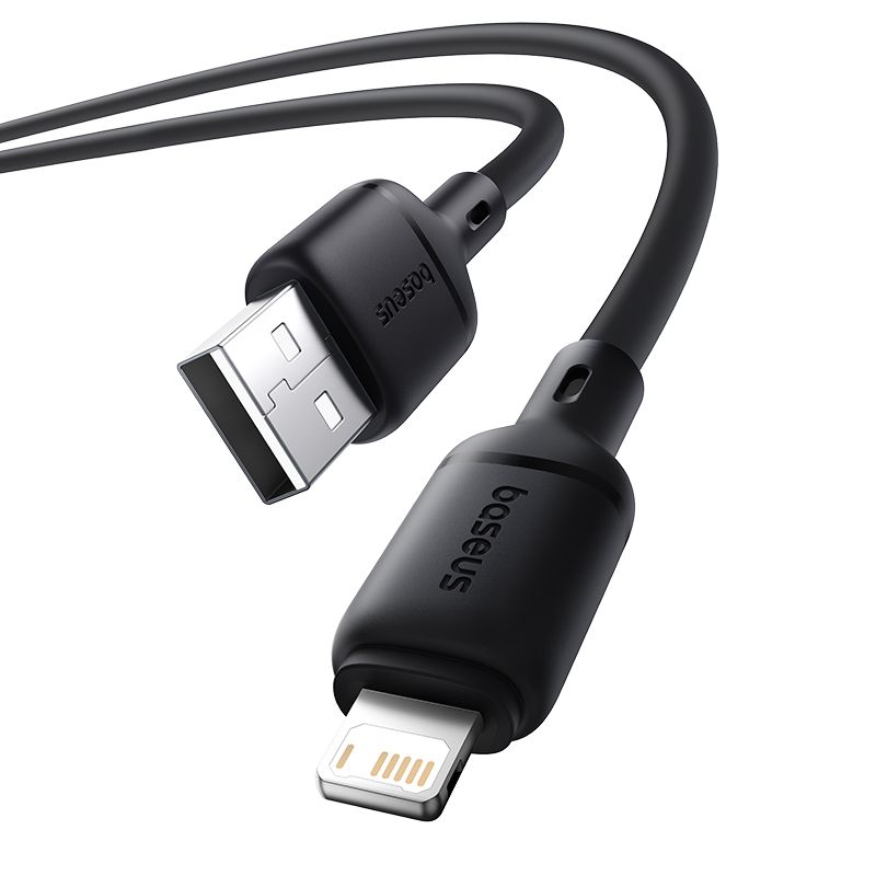 BASEUS Кабел USB-A - Lightning, 1м, 2.4A, Silky Series /черен/ - P10377702113-00 - Image 4