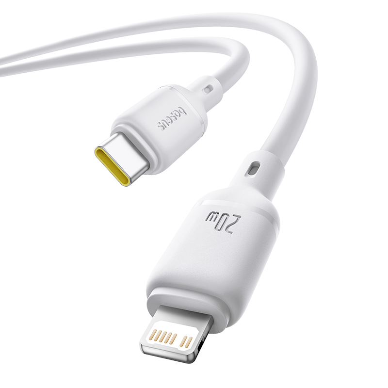 BASEUS Кабел Type-C - Lightning, 2м, 20W, Silky Series /бял/ - P10377700213-01