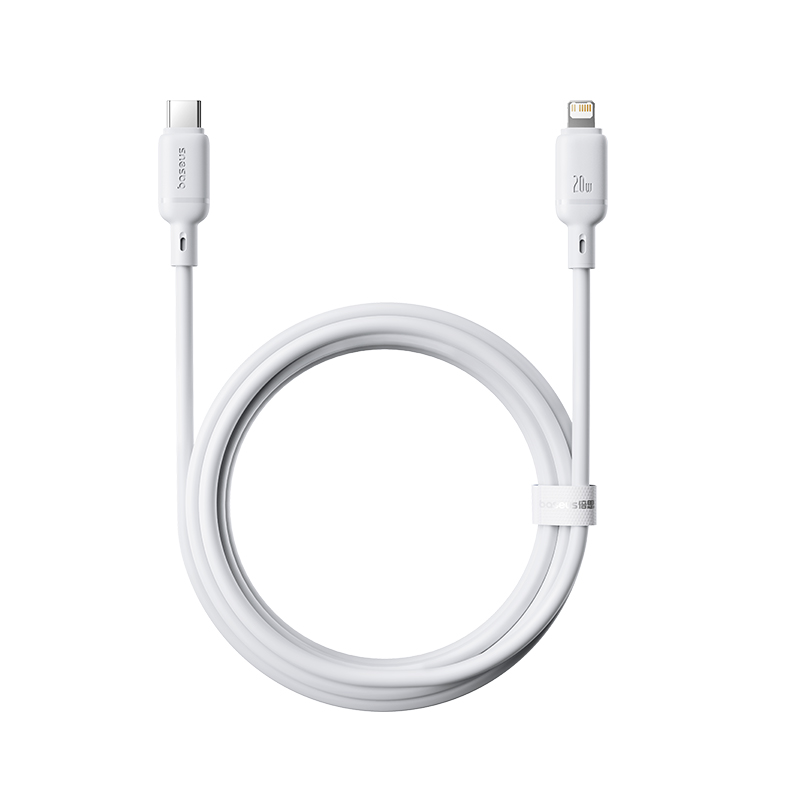 BASEUS Кабел Type-C - Lightning, 2м, 20W, Silky Series /бял/ - P10377700213-01