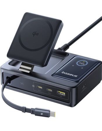 BASEUS Холдер + 5-в-1 Charging station Wireless Magnetic Qi2 140W Nomos, за бюро /черен/ - P10170902123-00