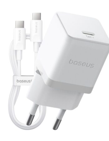 BASEUS 220V 30W, USB-C + кабел Type-C - Type-C, Palm fast /бял/ - P10111605213-01