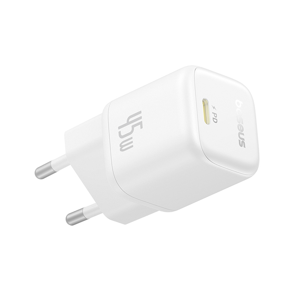 BASEUS 220V 45W, USB-C, PicoGo GaN /бял/- P10176800213-00