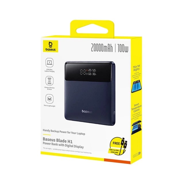 BASEUS Power Bank 20000 mAh 100W, Blade H1 /черен/ - P10021604123-00