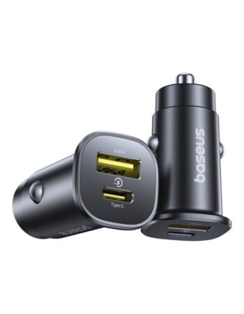 BASEUS 12V 30W, USB-A + USB-C,GoTrip DP1 /черен/ - C00072300123-00