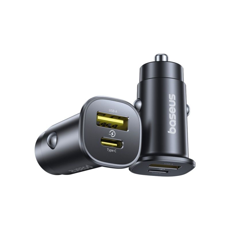 BASEUS 12V 30W, USB-A + USB-C,GoTrip DP1 /черен/ - C00072300123-00