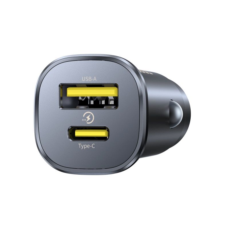 BASEUS 12V 30W, USB-A + USB-C,GoTrip DP1 /черен/ - C00072300123-00