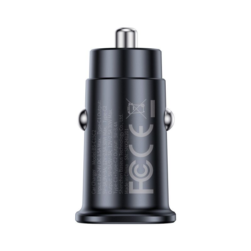 BASEUS 12V 30W, 2xUSB-C, GoTrip DP1 /черен/ - C00072300123-01 - Image 4