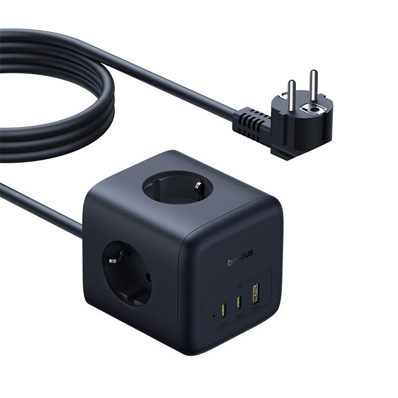Baseus Разклонител 220V 67W, EnerFill FA11 4000W, 3xAC + USB-A+ USB-C, GaN6 /черен/ - E00082100123-00