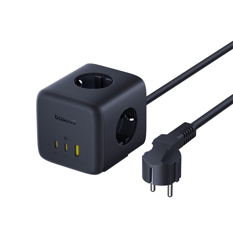 Baseus Разклонител 220V 67W, EnerFill FA11 4000W, 3xAC + USB-A+ USB-C, GaN6 /черен/ - E00082100123-00