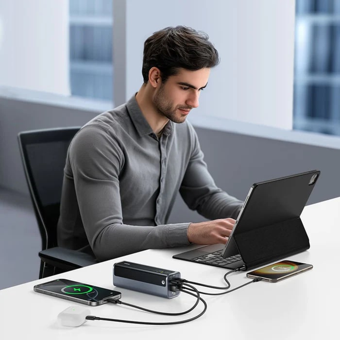 BASEUS Power Bank 20800 mAh 145W + кабел Type-C - Type-C, EnerGeek GP12 /графит/ - P10082109813-00