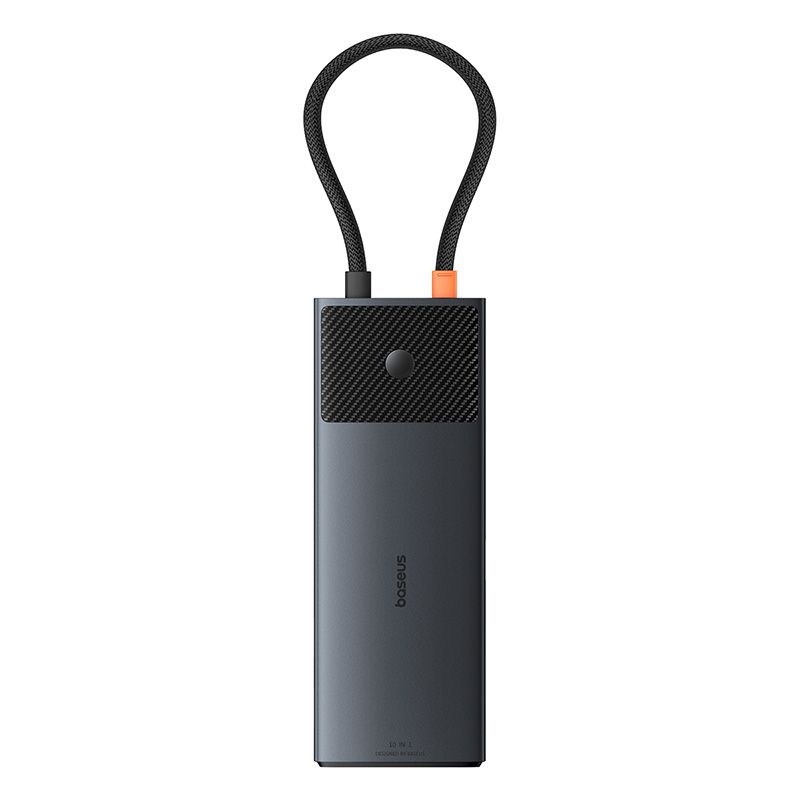BASEUS Хъб 10-в-1 от Type-C към 3xUSB3.0+2xHDMI 4K+USB-C(PD)100W+USB-C(data)+TF/microSD+RJ45 /сив/ - B00061800123-01