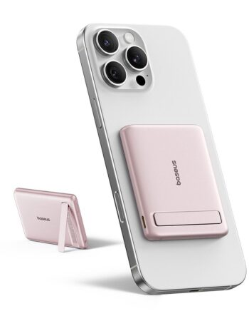 BASEUS Power Bank 5000 mAh 20W,PicoGo AM31 Ultra-mini Qi2 Magnetic + стойка /розов/ - P1007680B453-00