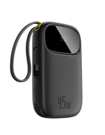 BASEUS Power Bank 10000 mAh, 45W + вградени кабели 2хC, EnerFill FC31 Qpow 3 /черен/ - P10082102123-00