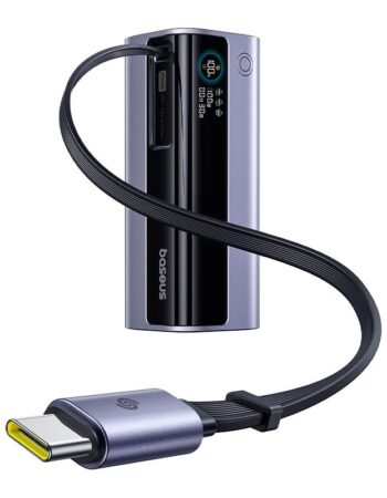 BASEUS Power Bank 10000 mAh, 100W + вграден кабел Type-C, EnerGeek GR11 /сив/ - E0027A01