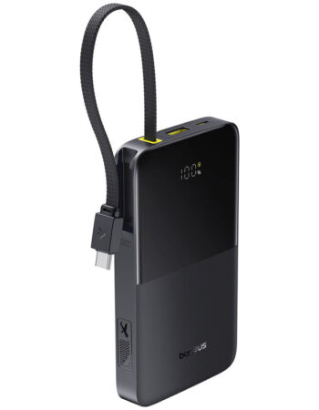BASEUS Power Bank 10000 mAh 22.5W + вграден кабел Type-C, EnerFill FC51 Bipow 2 Pro /черен/ - E0027600