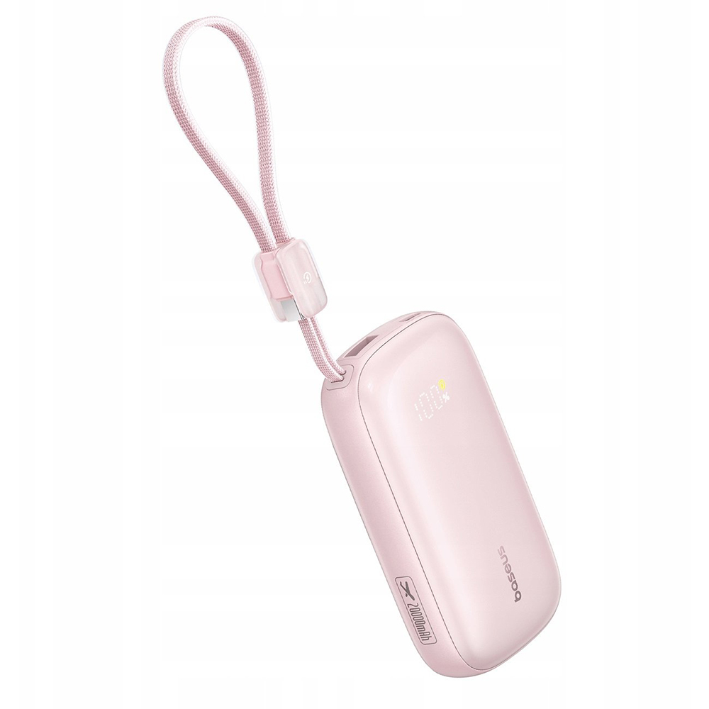 BASEUS Power Bank 10000 mAh, 45W + вградени кабели C+L, EnerFill FC21 Qpow 3 Ultra /розов/ - E0027Q02