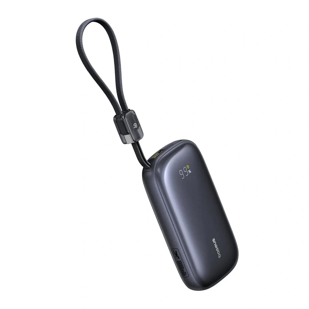BASEUS Power Bank 10000 mAh, 45W + вградени кабели C-L, EnerFill FC21 Qpow 3 Ultra /черен/ - E0027Q00