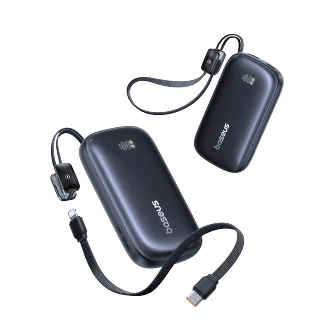 BASEUS Power Bank 20000 mAh, 45W + вградени кабели C-L, EnerFill FC21 Qpow 3 Ultra /черен/ - E0027P00