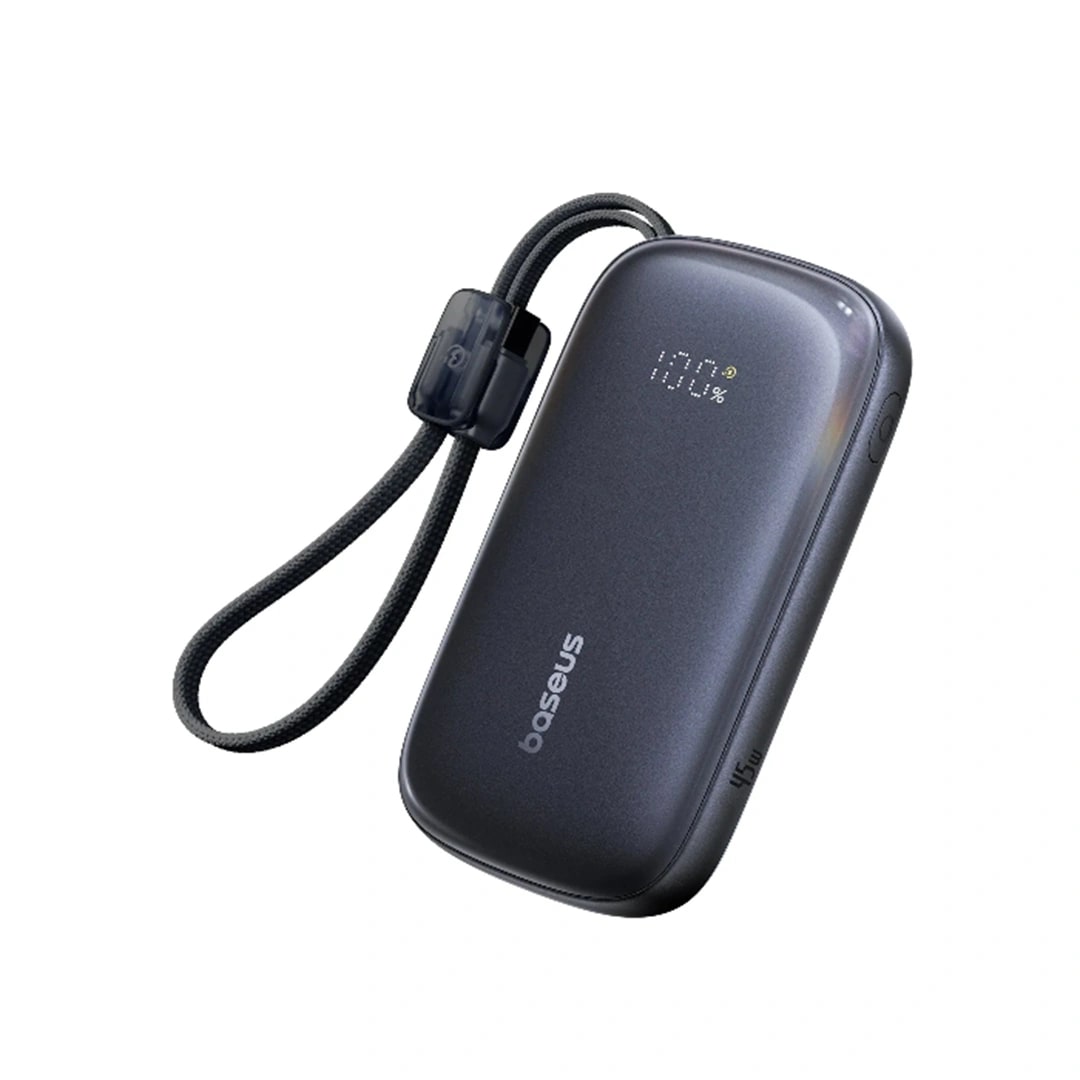 BASEUS Power Bank 20000 mAh, 45W + вградени кабели C-L, EnerFill FC21 Qpow 3 Ultra /черен/ - E0027P00