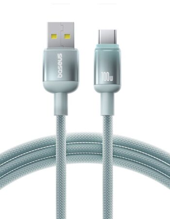 BASEUS Кабел USB-A - Type-C, 1м, 100W, Discolor Series /синьо-зелен/ - E0420800