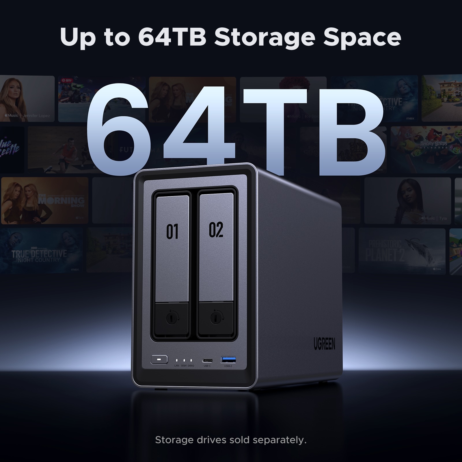 UGREEN Network Attached Storage (NAS) DXP2800, 2-Bay intel N100 Diskless