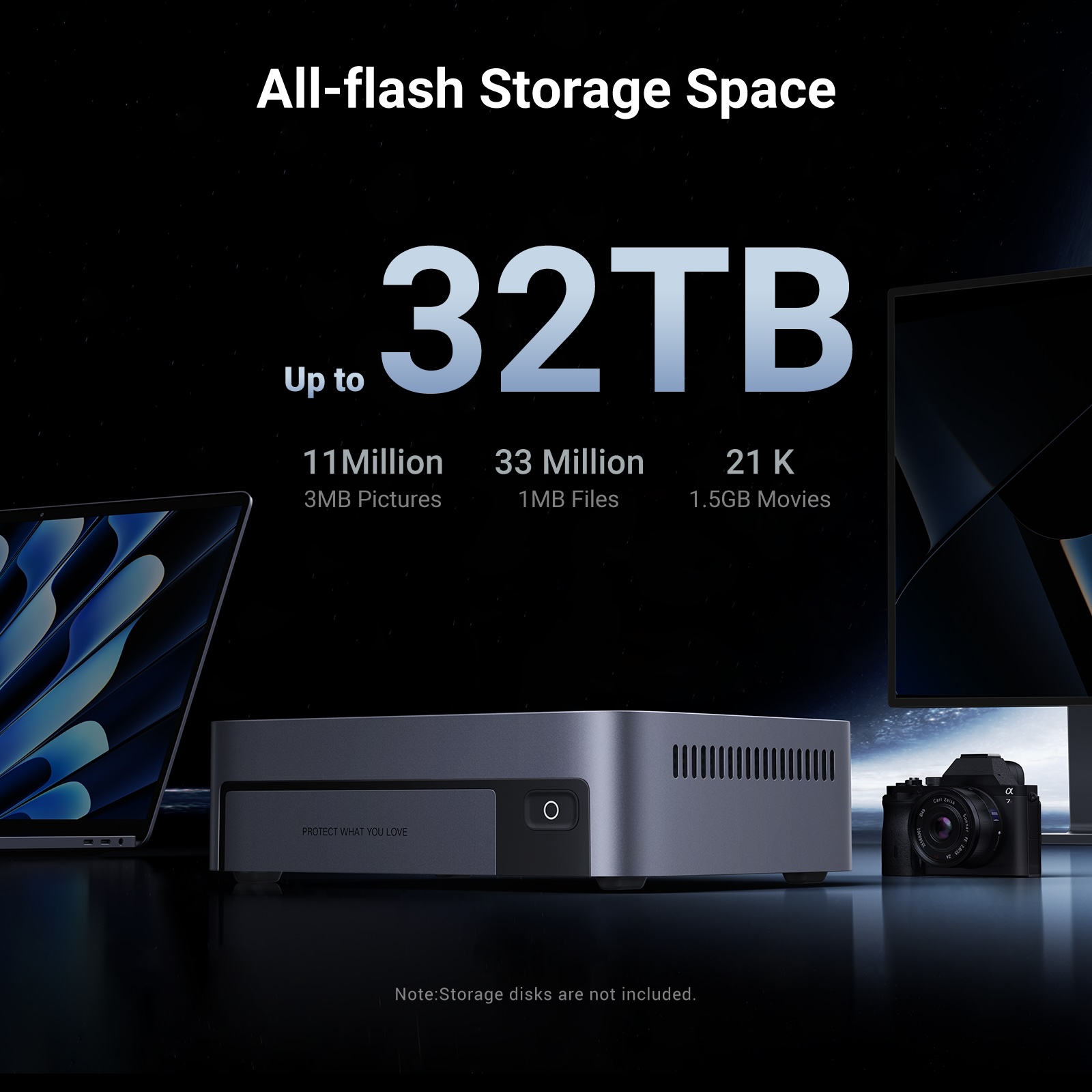 UGREEN Network Attached Storage (NAS) DXP480T Plus, 4-Bay intel i5- 1235U Diskless
