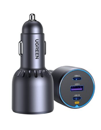 UGREEN 12V 75W, USB-A + 2xUSB-C, графит - EC703 / 35024