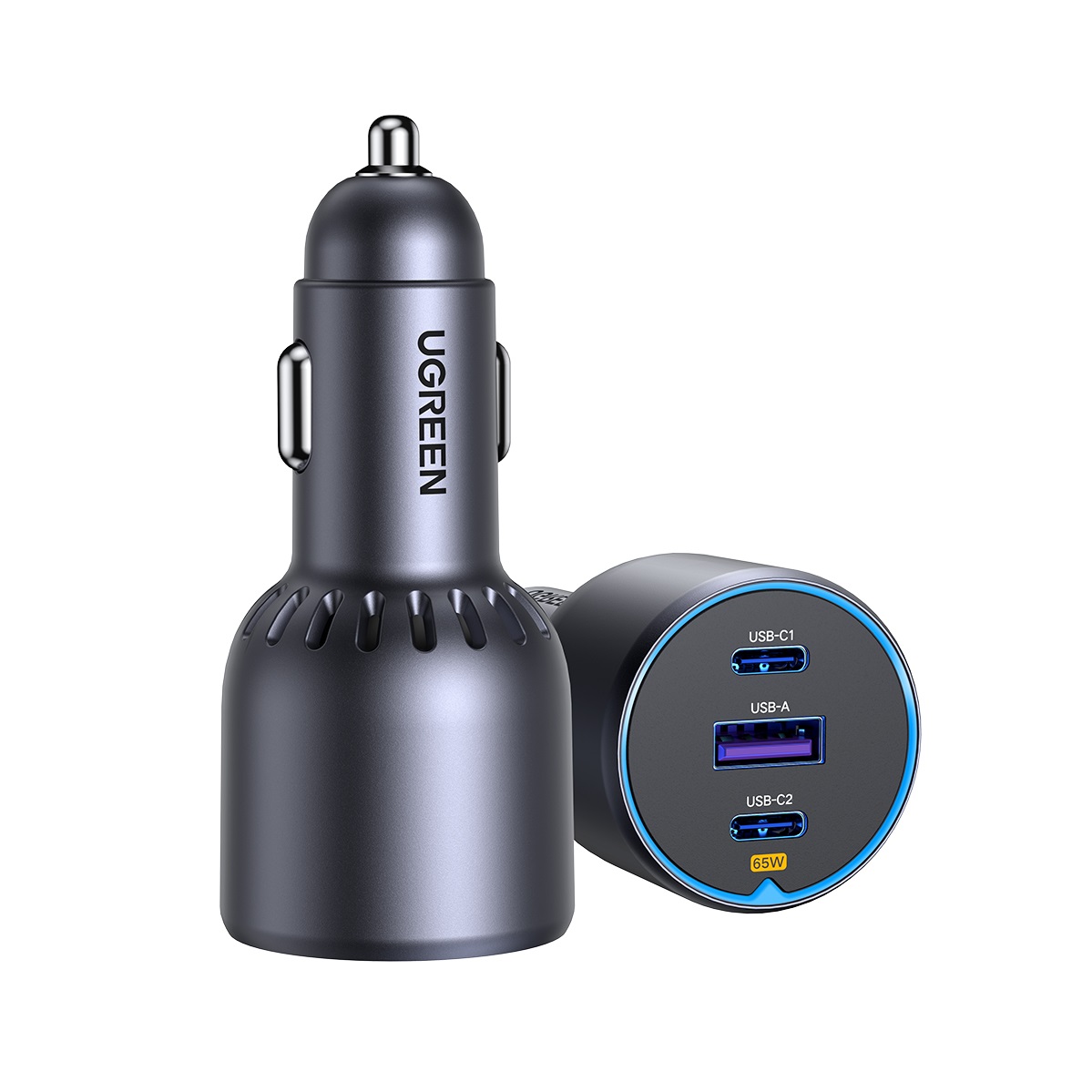 UGREEN 12V 75W, USB-A + 2xUSB-C, графит - EC703 / 35024