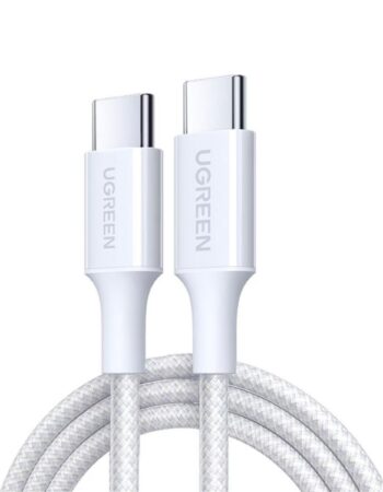 UGREEN Кабел Type-C - Type-C, 2м, 60W, Fast data braided /бял/ - L501 / 35219