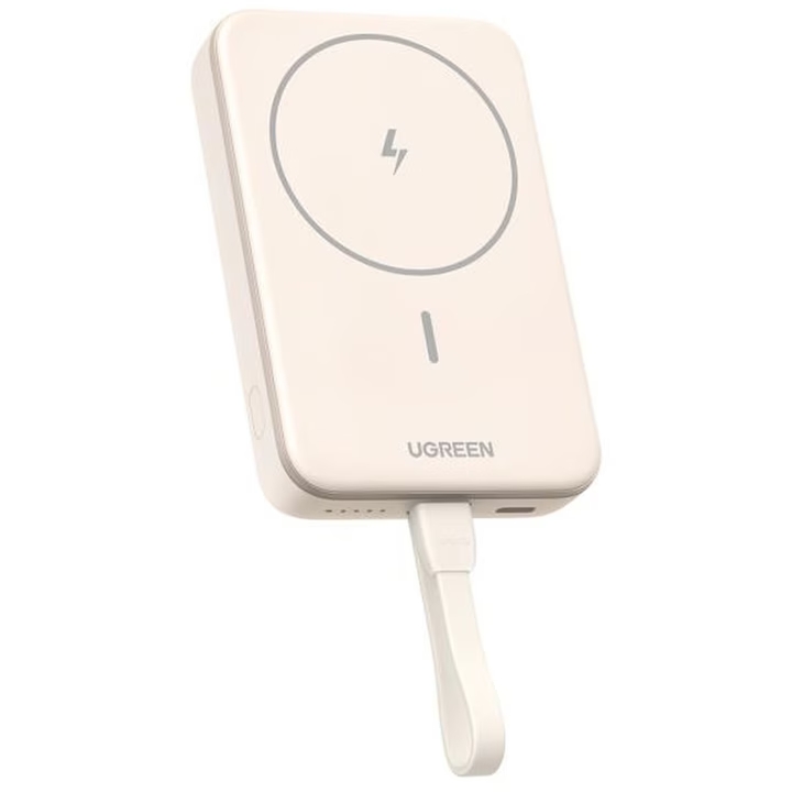 UGREEN Power Bank 10000 mAh 20W с вграден кабел C-C /бял/ - PB760 / 35341 - Image 2