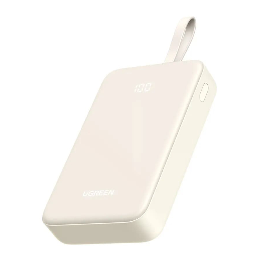 UGREEN Power Bank 20000 mAh 30W с вграден кабел C-C /бял/ - PB521 / 45207