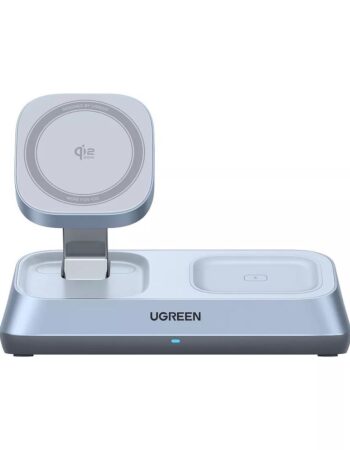 UGREEN Холдер + 3-в-1 Зарядна станция Wireless Magnetic Qi2 /сив/ - W711 / 55677