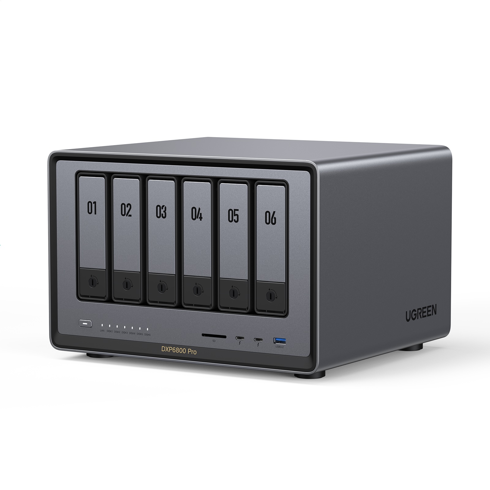 UGREEN Network Attached Storage (NAS) DXP6800 Pro, 6-Bay intel i5- 1235U Diskless
